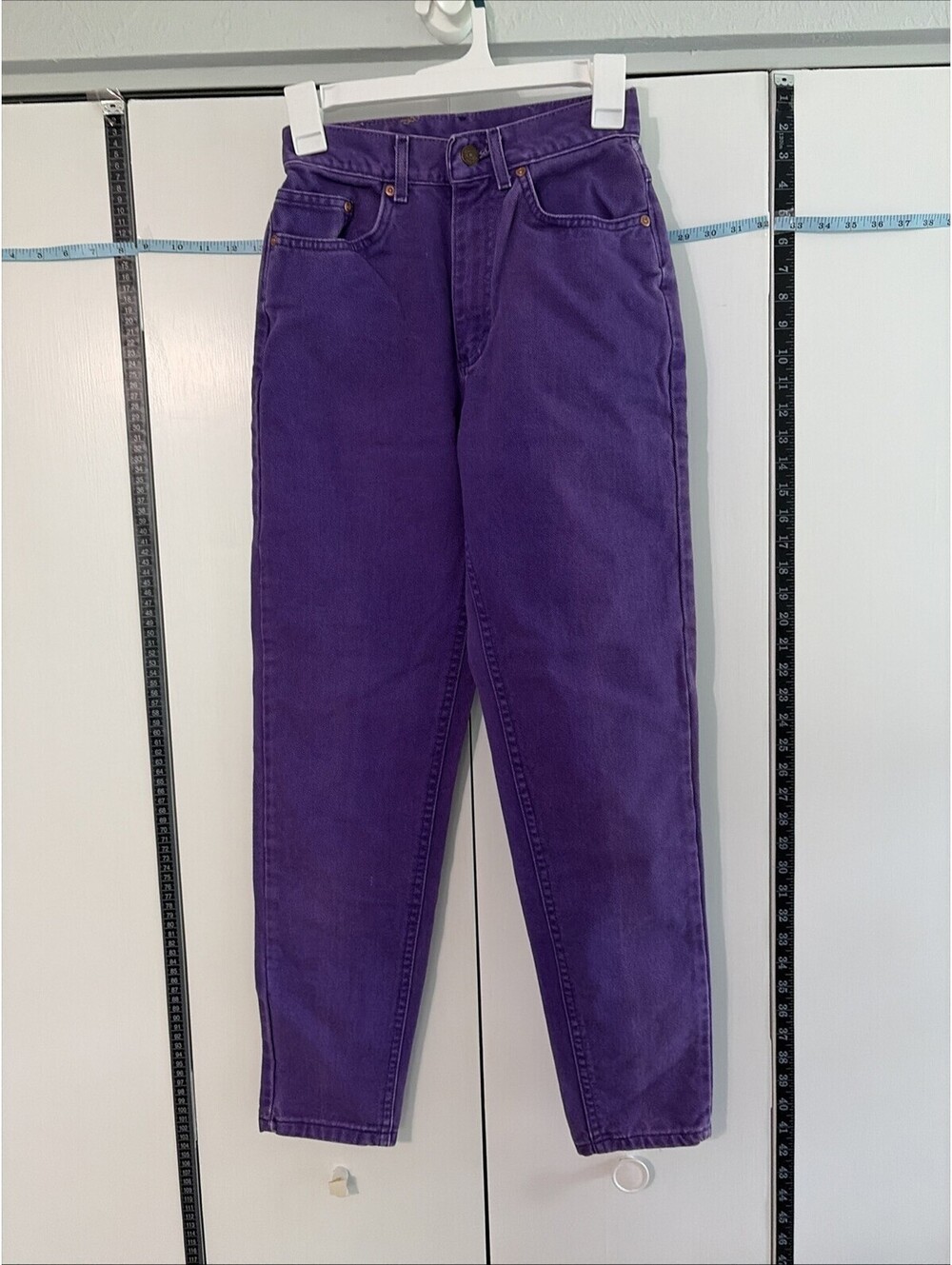 VTG Lee Purple Denim Mom Jeans Size 5M Made in the USA 100% Cotton 80s PERFECT